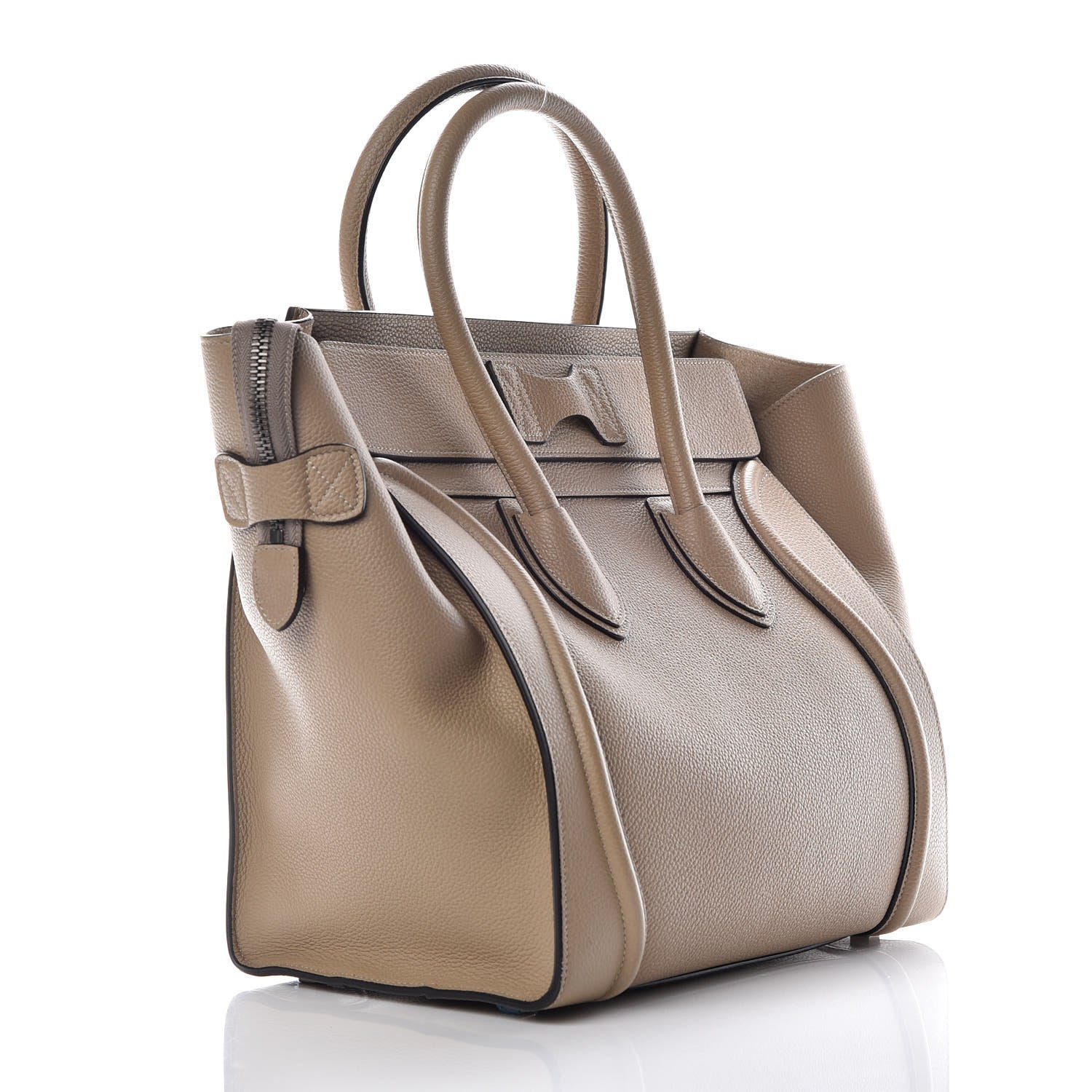 Celine Drummed Calfskin Mini Luggage Dune 3 of 17