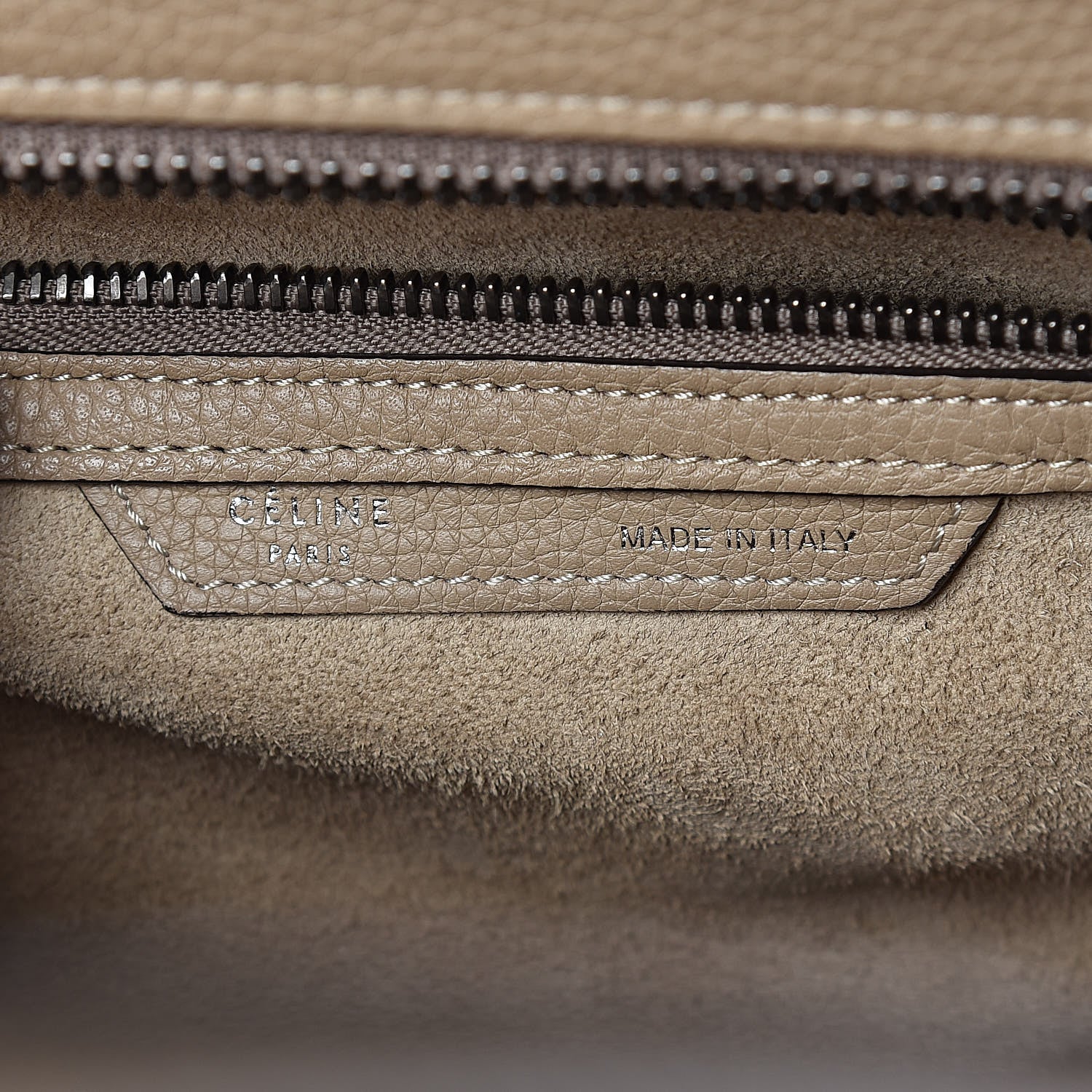 Celine Drummed Calfskin Micro Luggage Dune 6 of 9