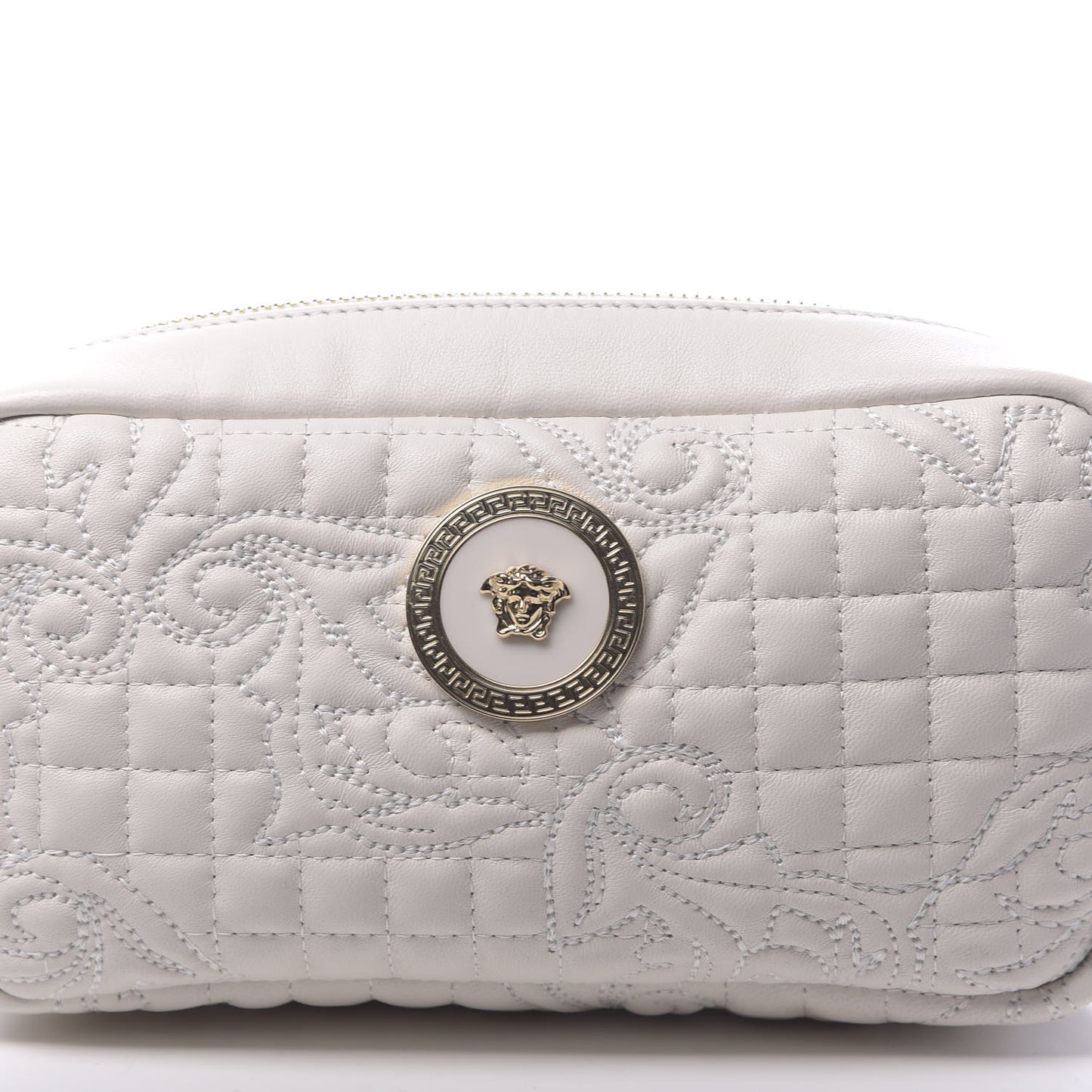 Nappa Barocco Quilted Vanitas Medea Belt Bag White
