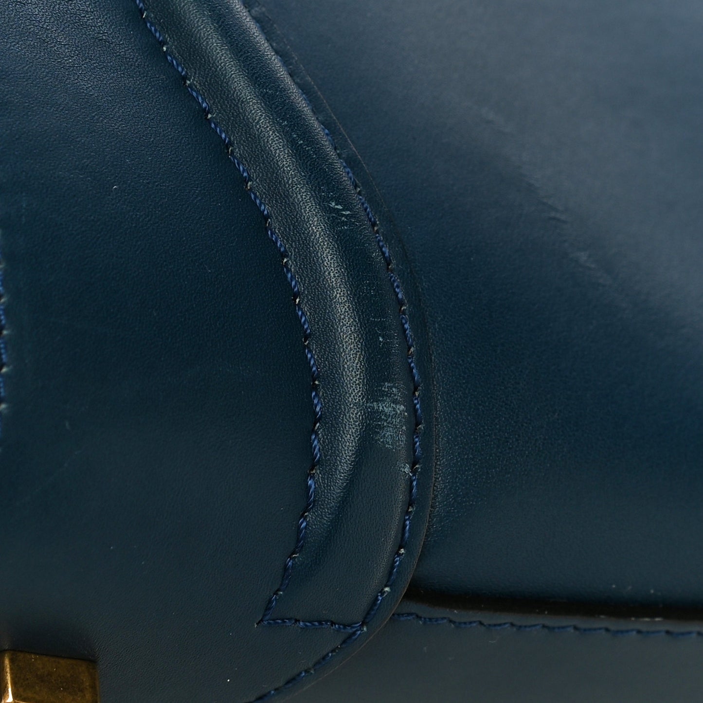 Smooth Calfskin Mini Bi-Color Luggage Ocean Blue