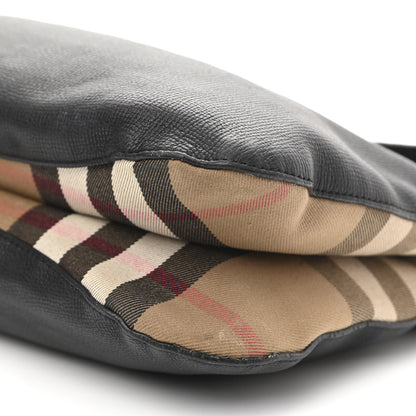 Burberry Derby Calfskin House Check Cornwall Hobo Black 11 of 14