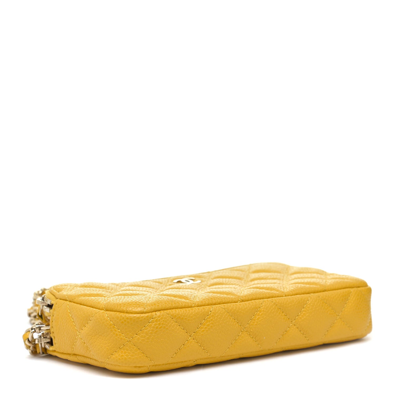 Chanel Caviar Quilted Small Clutch With Chain Yellow 6 of 19