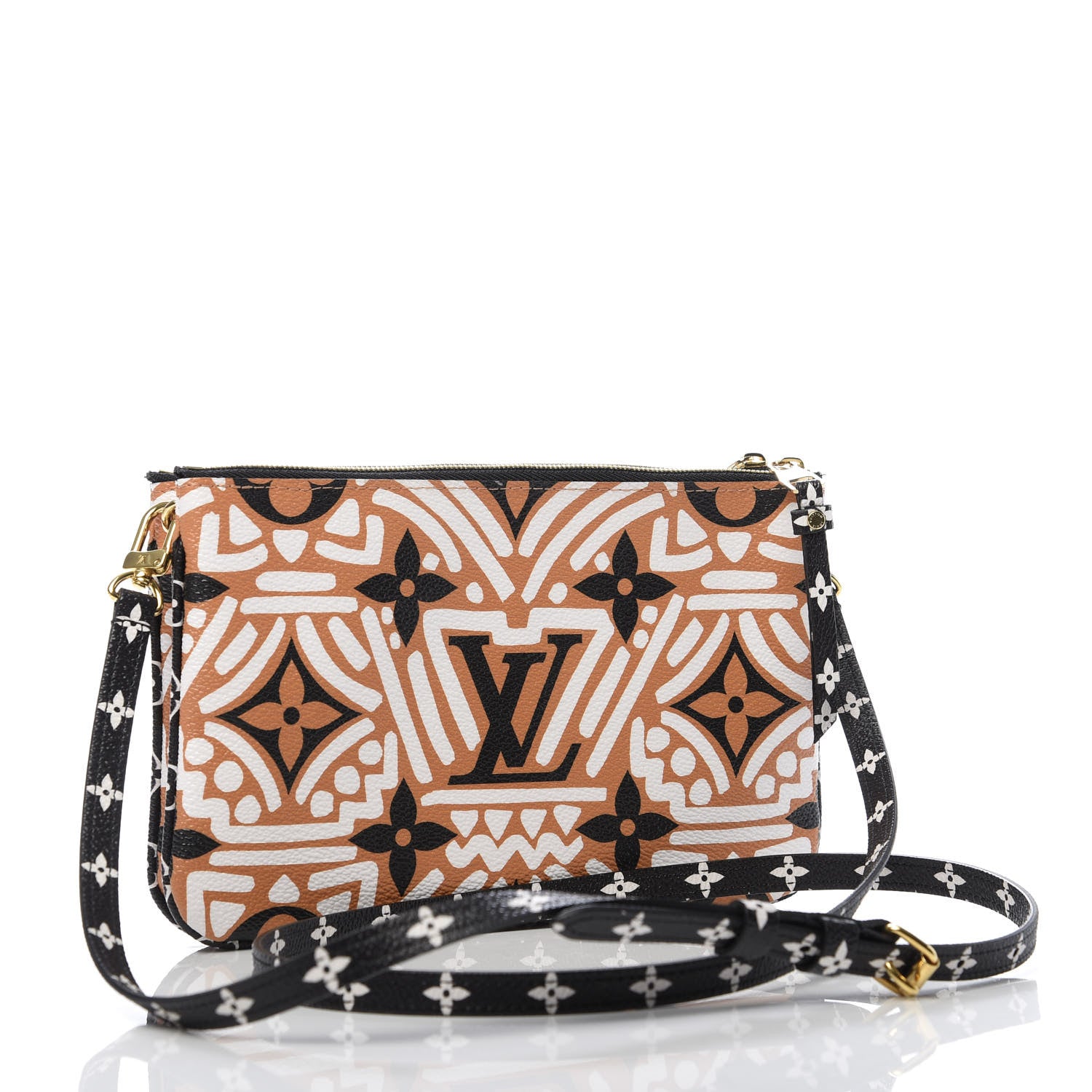 Louis Vuitton Monogram Giant Crafty Double Zip Pochette Creme Caramel 3 of 9