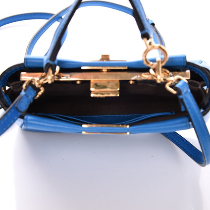 Fendi Shiny Nappa Micro Peekaboo Iconic Satchel Blue Royal 5 of 8