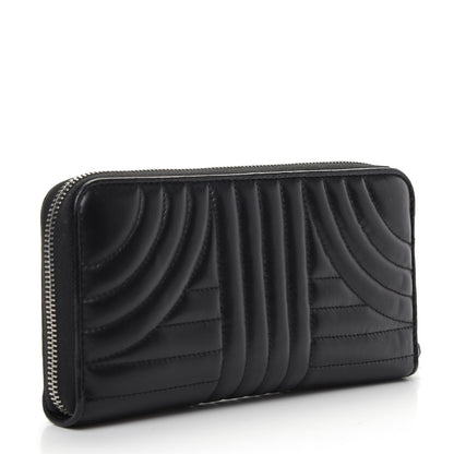 Prada Soft Calfskin Diagramme Zip Around Wallet Black 3 of 7