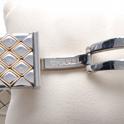 Chanel Stainless Steel 19mm Quilted Matelasse Quartz Watch Black Gold 6 of 7
