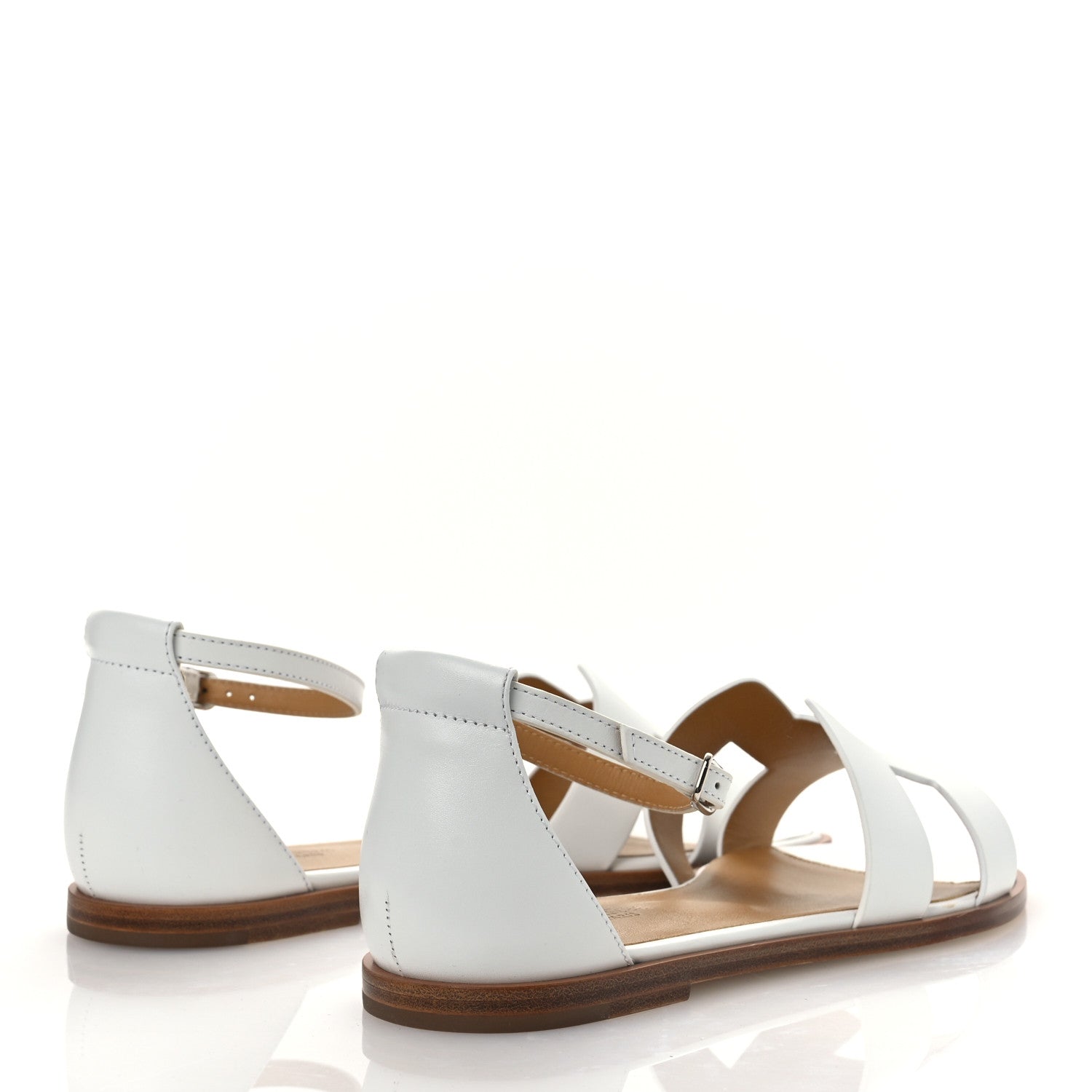 Hermes Calfskin Santorini Sandals 38 White 5 of 11