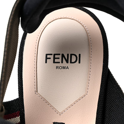 Fendi Technical Mesh FF Colibri 55mm Slingback Pumps 39 Tobacco Moro Bordeaux Black Militare 9 of 10