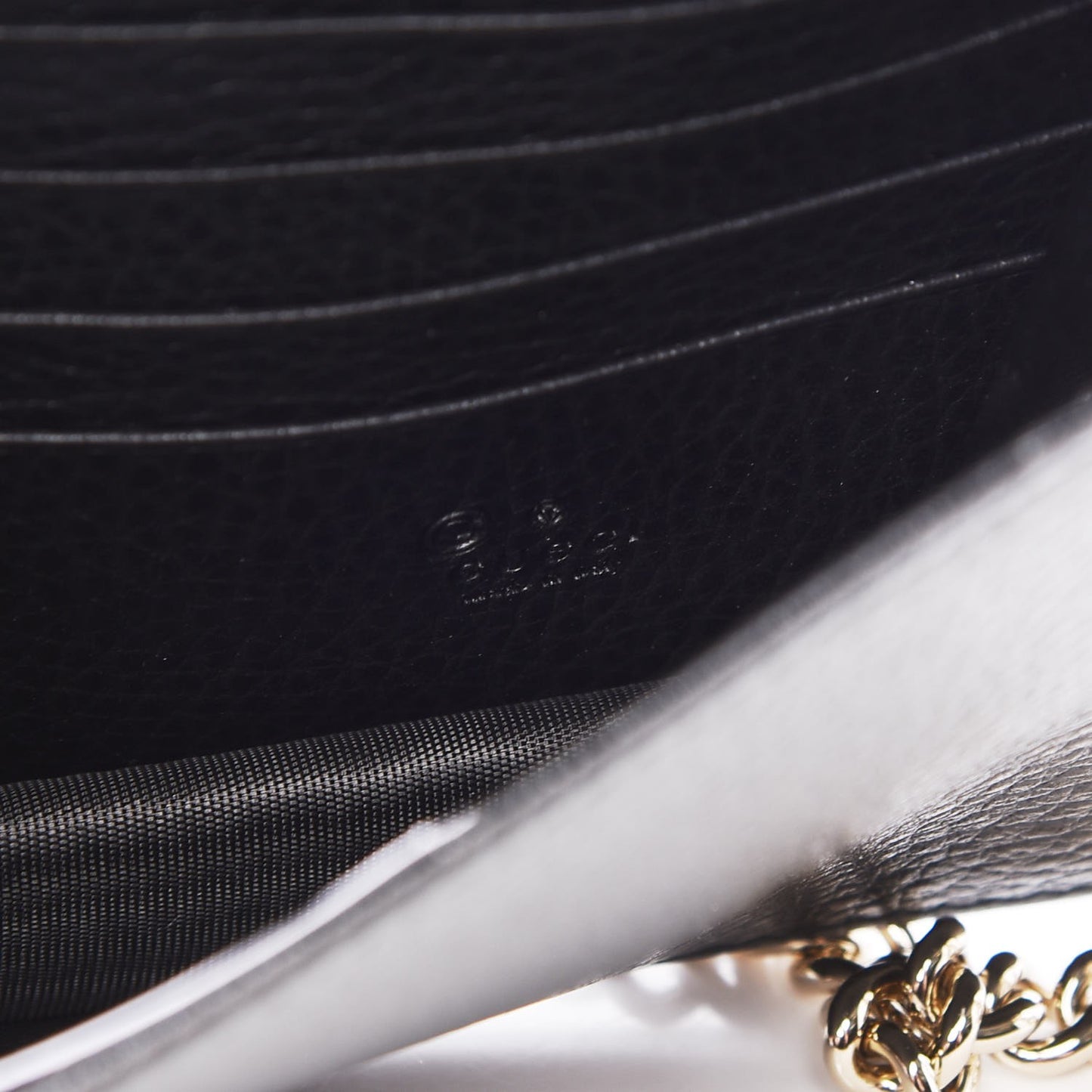 Dollar Calfskin Interlocking G Chain Wallet Black