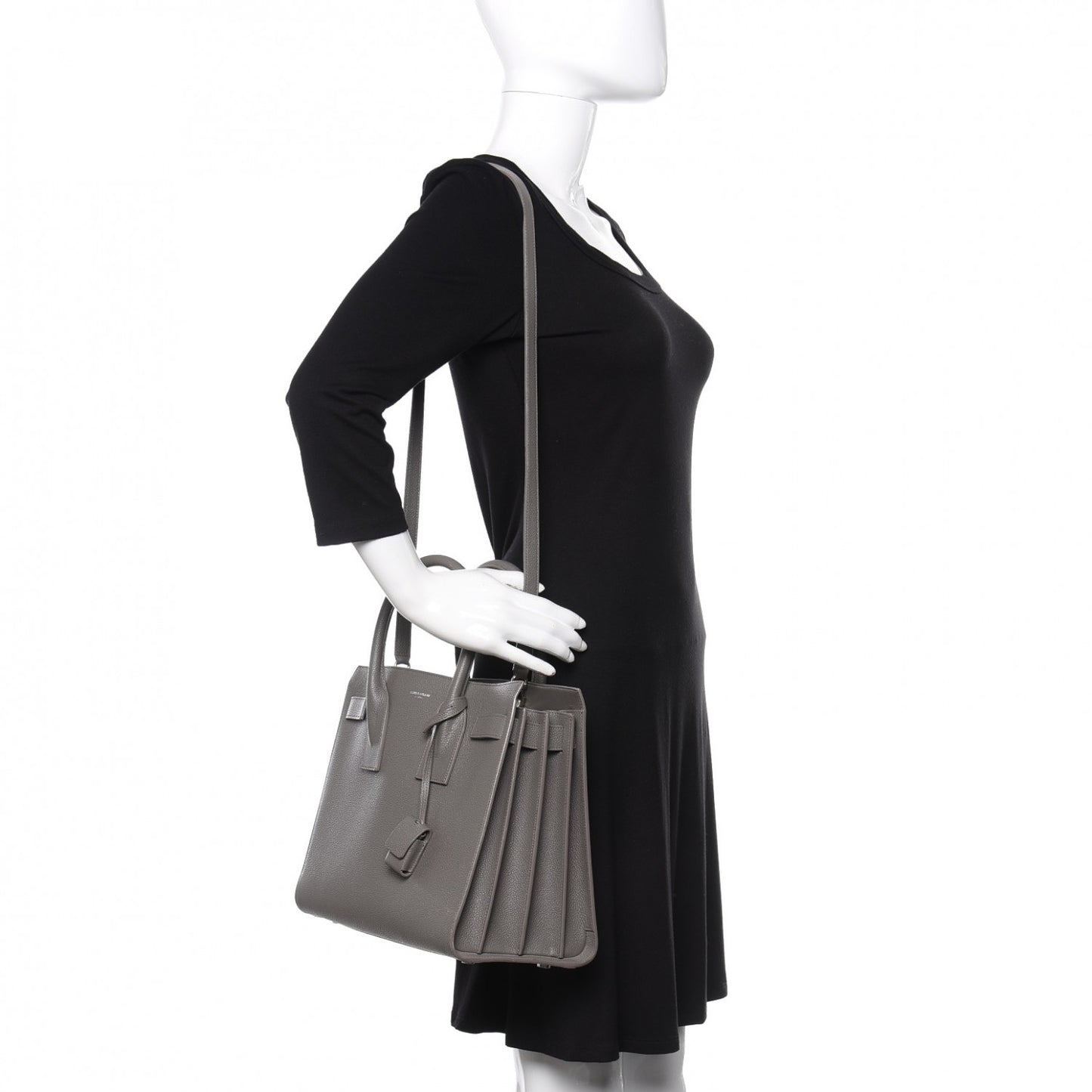 Grained Calfskin Small Sac De Jour Fog
