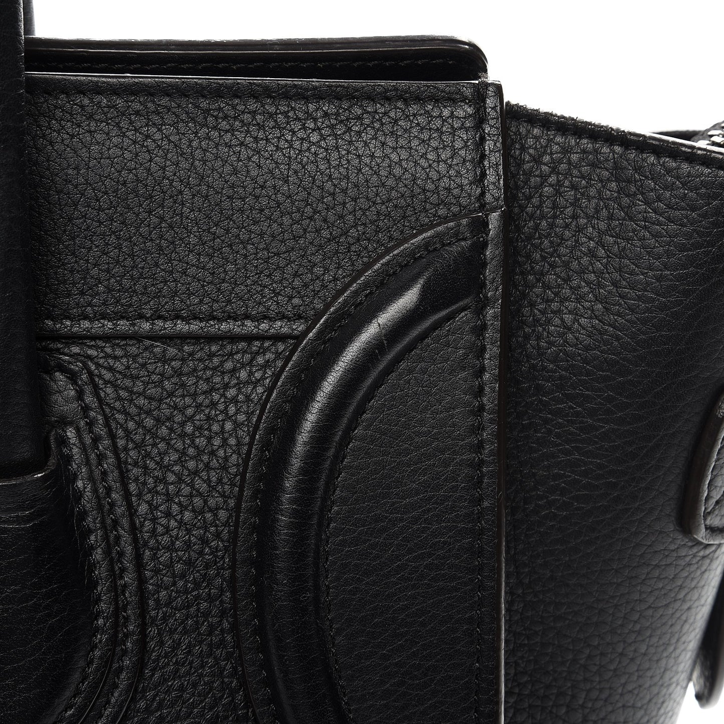 Drummed Calfskin Micro Luggage Black