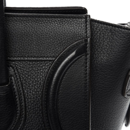 Celine Drummed Calfskin Micro Luggage Black 9 of 16