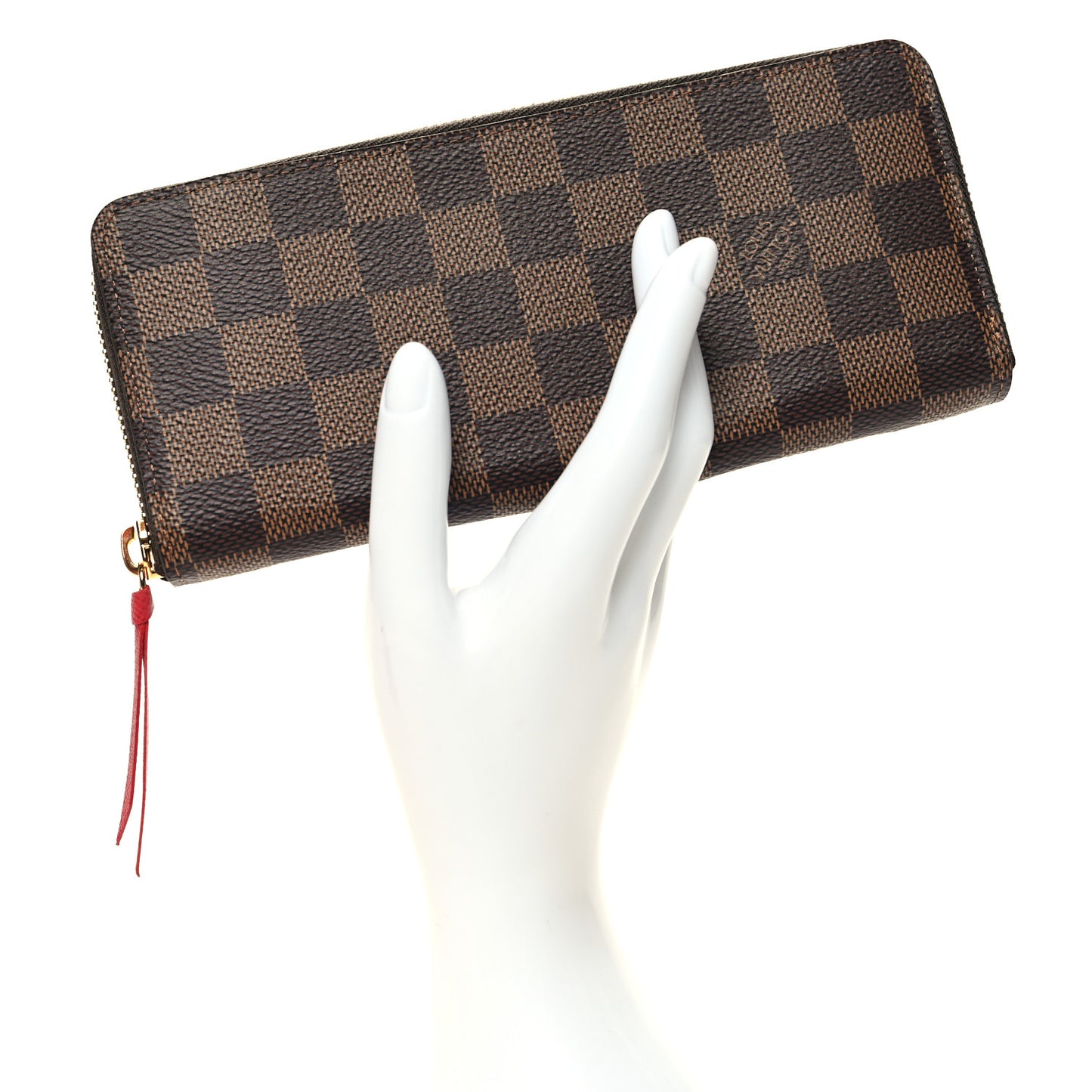 Damier Ebene Clemence Wallet Cherry
