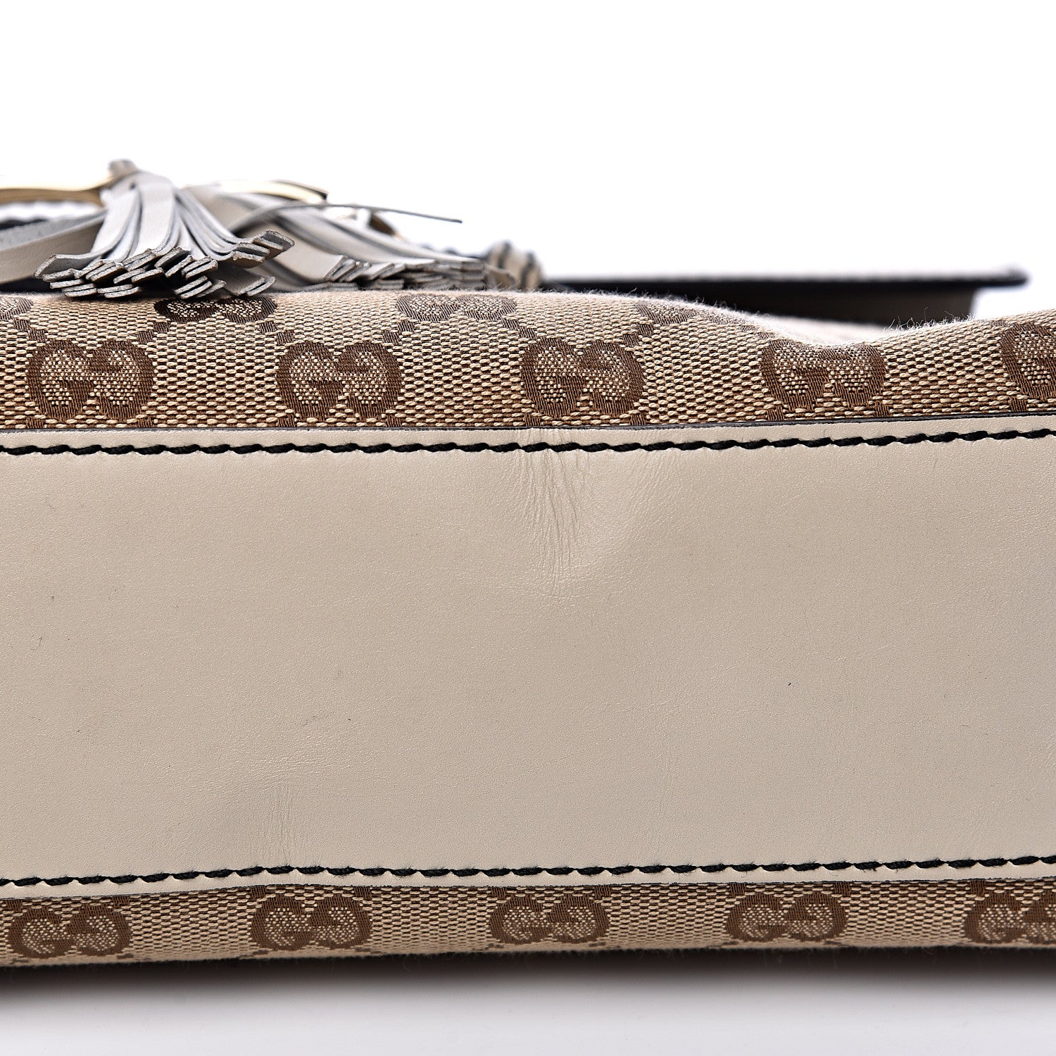 Gucci Monogram Margaux Calfskin Medium Emily Chain Shoulder Bag Beige Ebony Mystic White 13 of 15