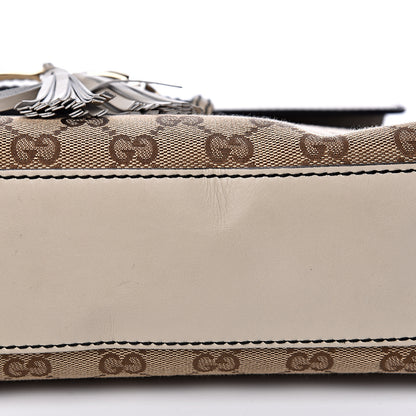 Gucci Monogram Margaux Calfskin Medium Emily Chain Shoulder Bag Beige Ebony Mystic White 13 of 15