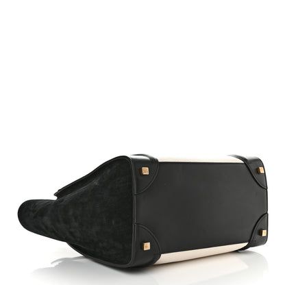 Celine Bullhide Calfskin Mini Bi-Color Luggage Black White 1 of 15