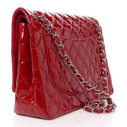 Chanel Patent Quilted Maxi Double Flap Red 3 of 12