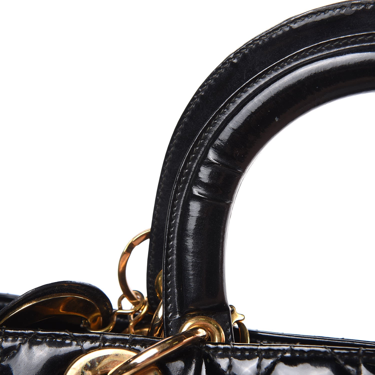 Christian Dior Patent Cannage Large Lady Dior Black 12 of 16