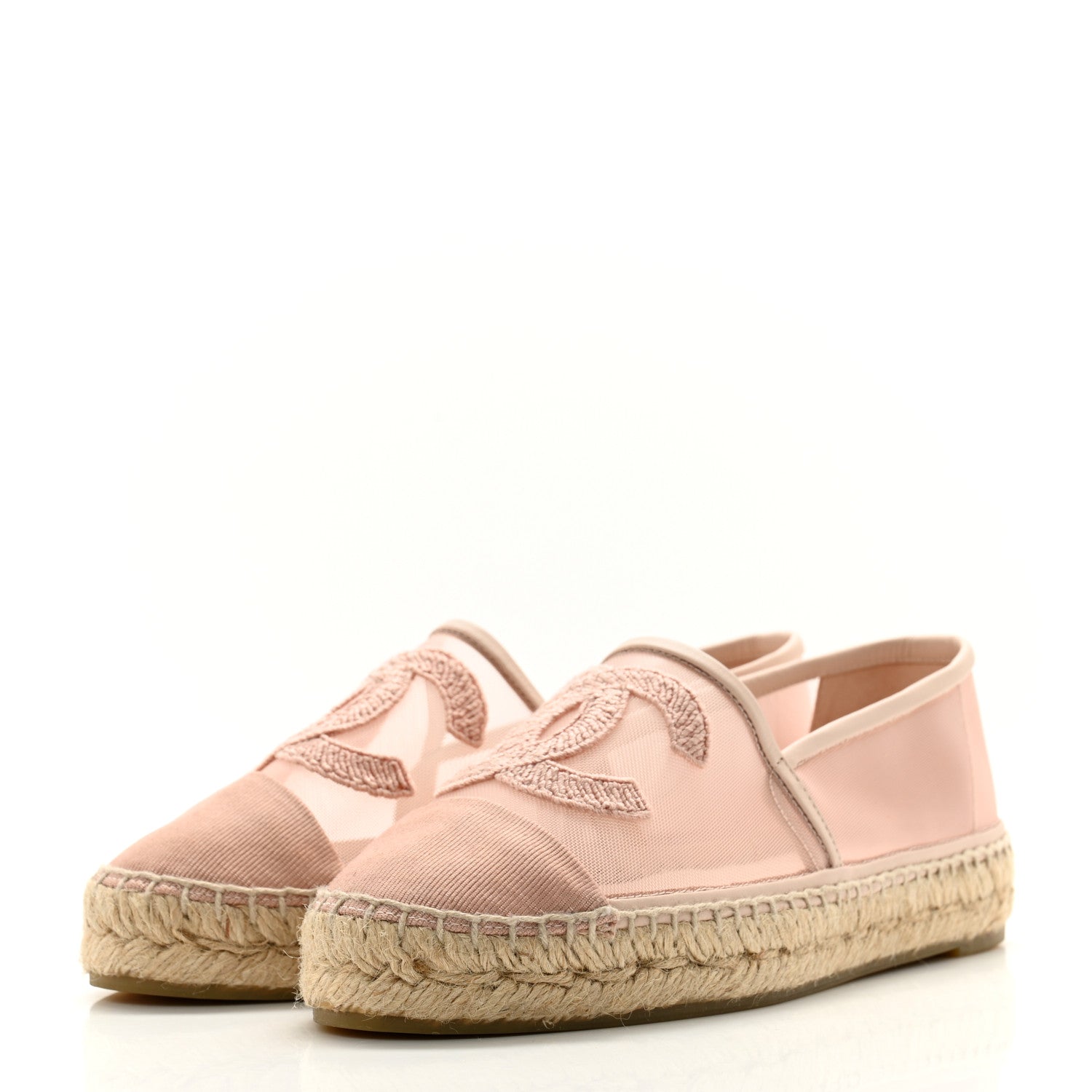 Chanel Mesh Grosgrain CC Espadrilles 36 Pink 3 of 9