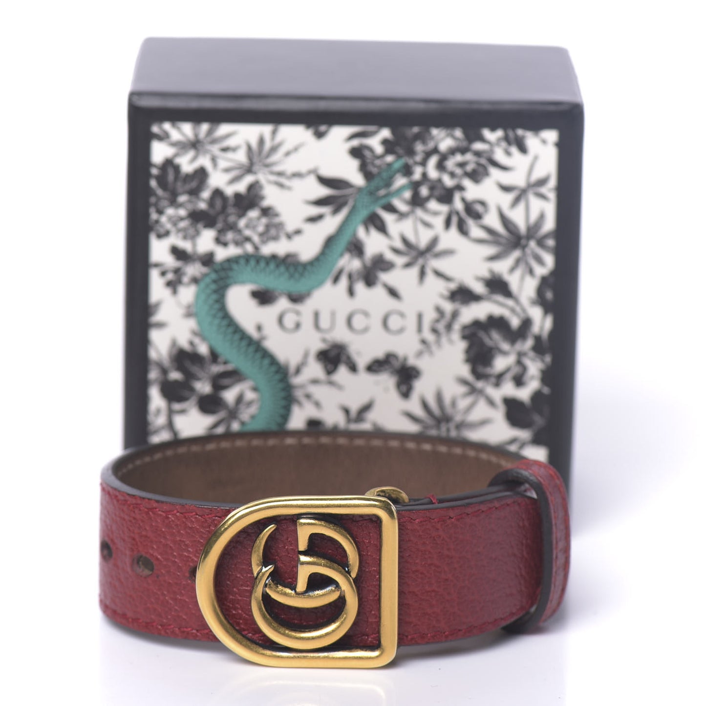 Calfskin Marmont Double G Bracelet Red