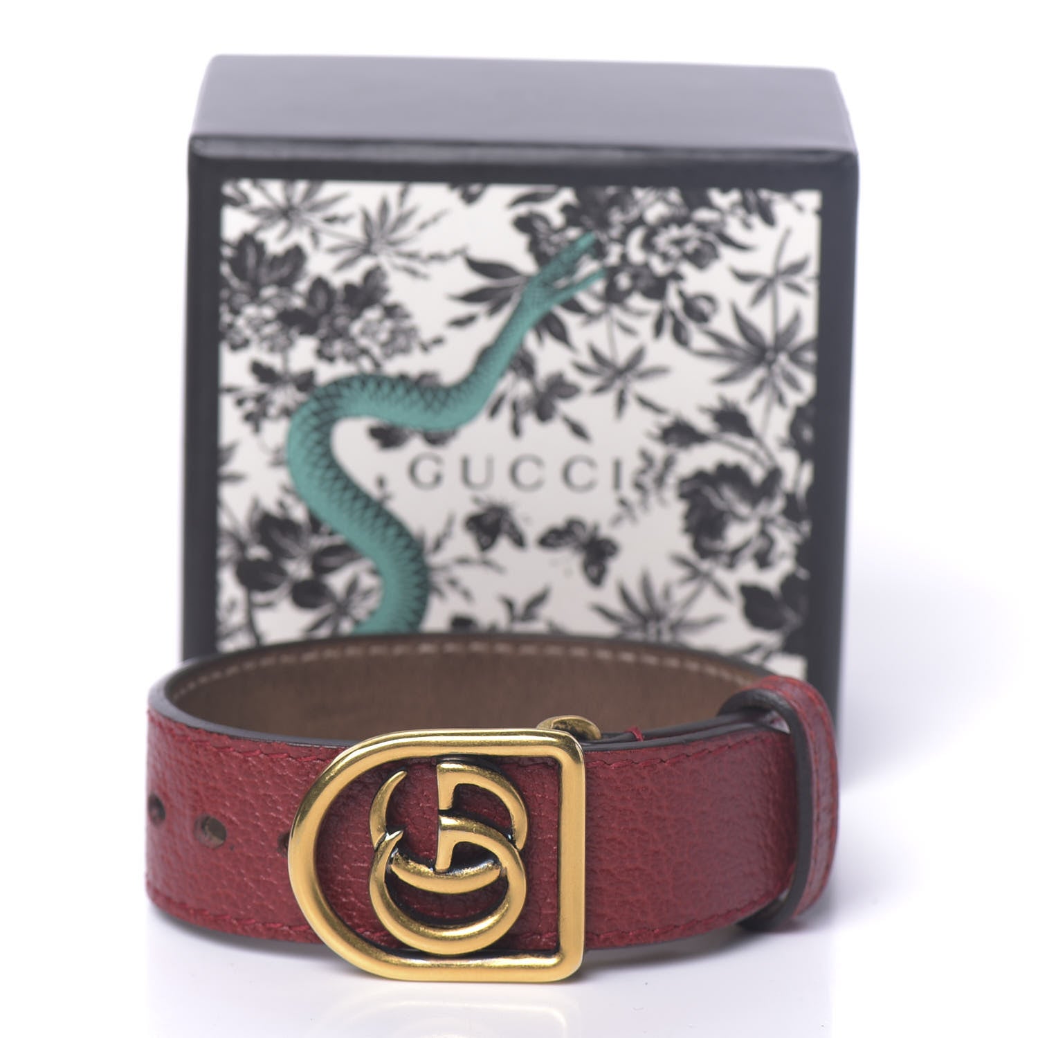Gucci Calfskin Marmont Double G Bracelet Red 6 of 6