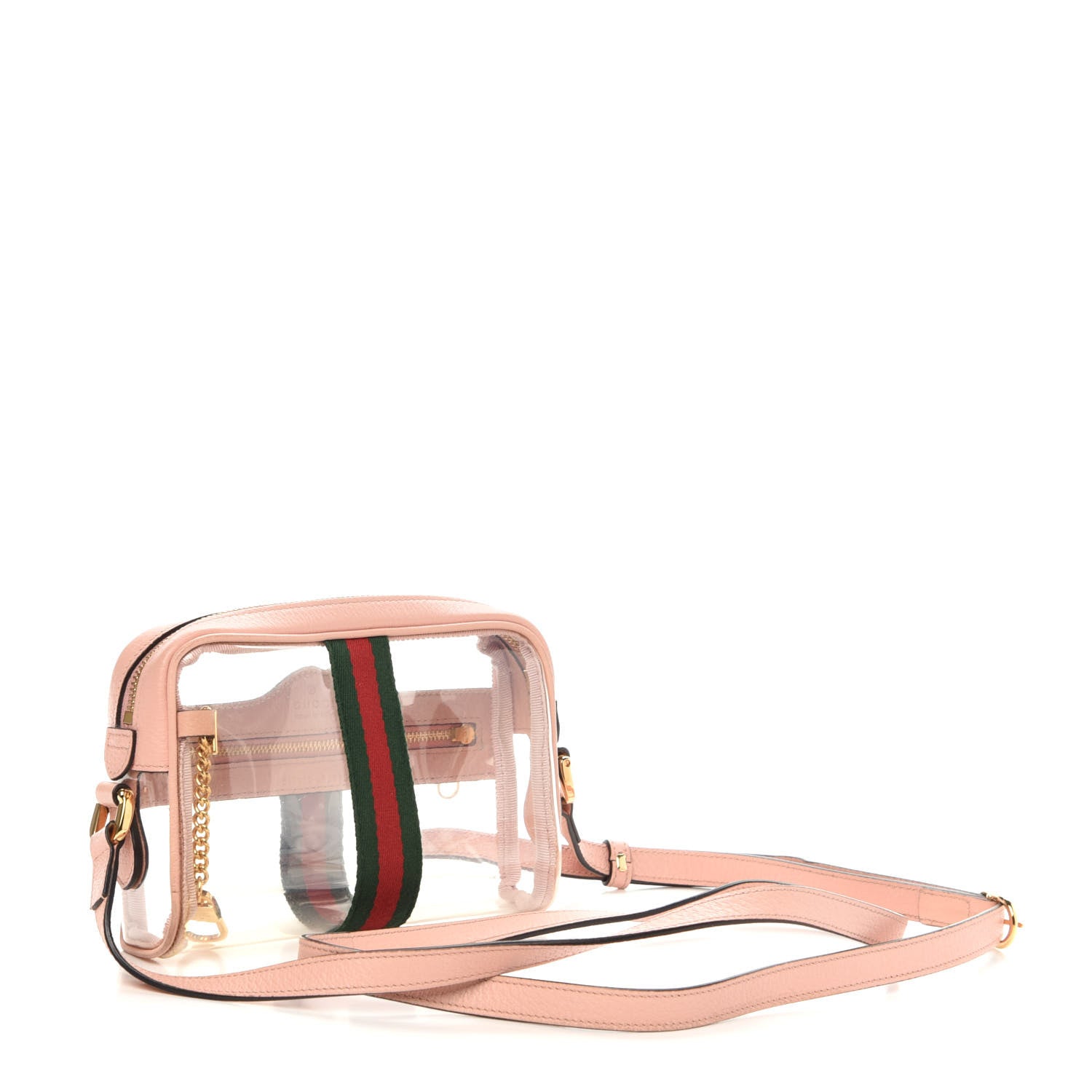 Gucci Vinyl Web Mini Ophidia Transparent Shoulder Bag Perfect Pink 3 of 10