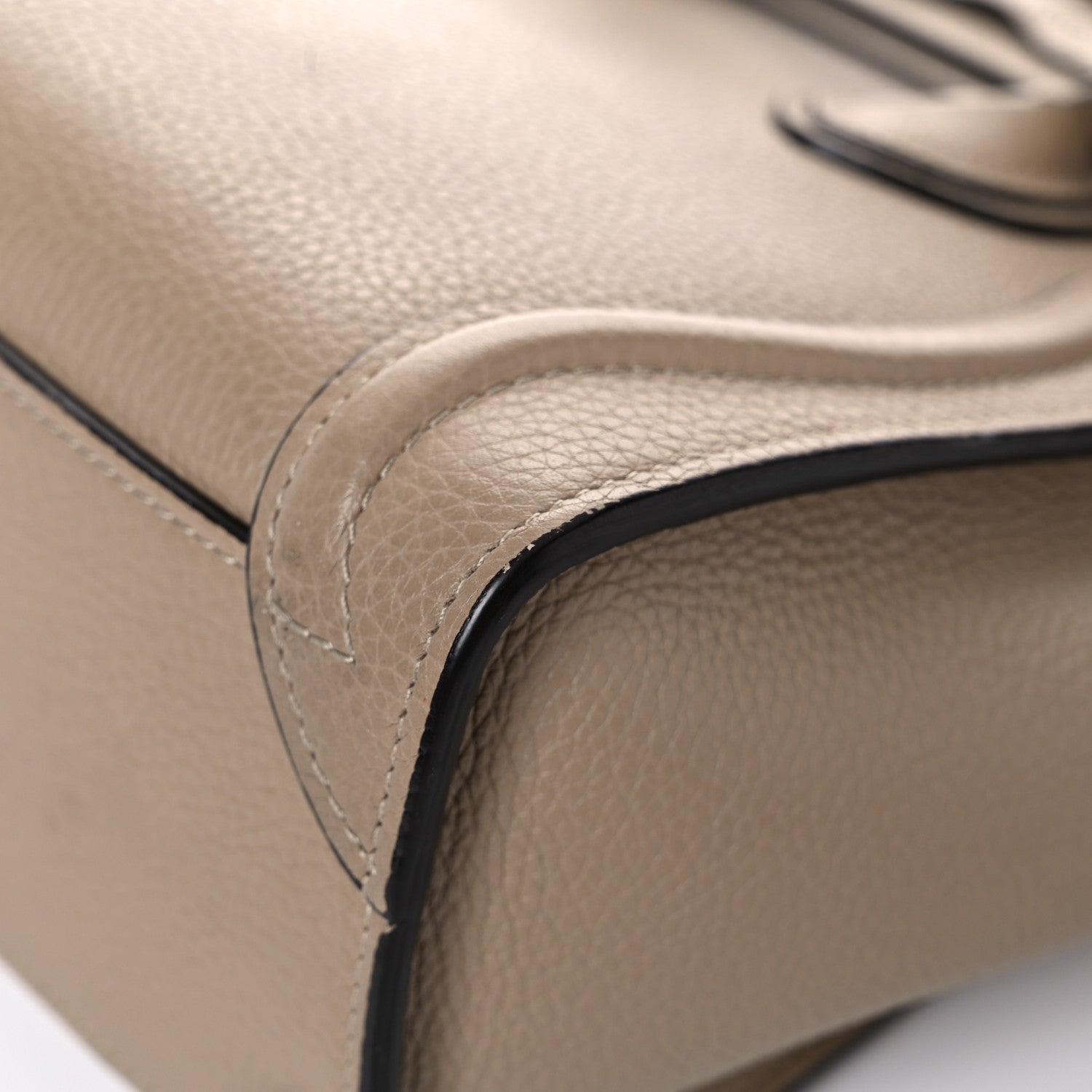 Celine Drummed Calfskin Nano Luggage Dune 10 of 19