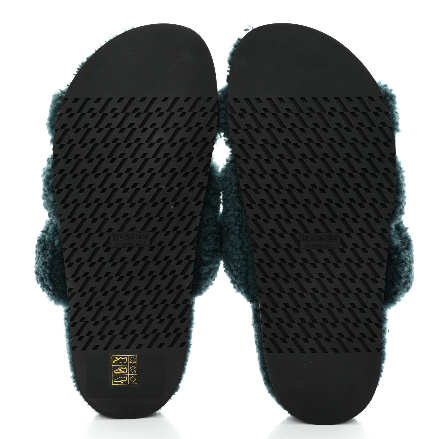 Hermes Woolskin Womens Chypre Sandals 40 Vert Anglais 5 of 8