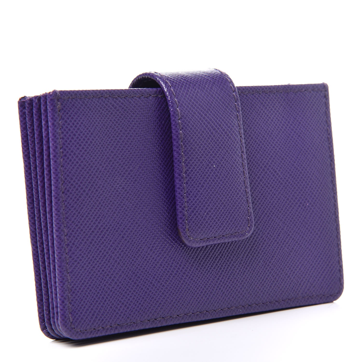 Prada Saffiano Metal Accordion Card Case Viola 3 of 6