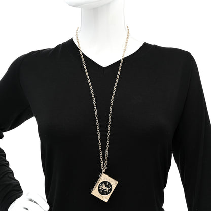 Chanel Metal CC Lion Book Locket Necklace Gold 2 of 7