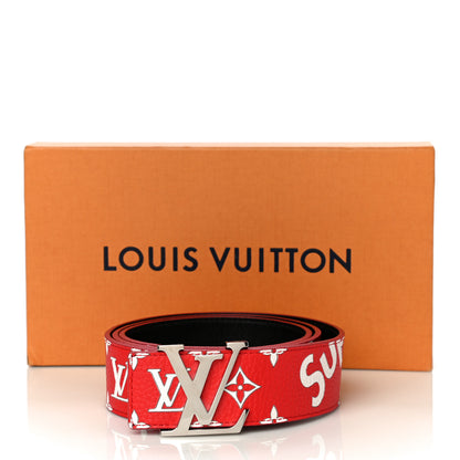 Louis Vuitton X SUPREME Monogram 40mm LV Initiales Belt 44 110 Red Red 9 of 9