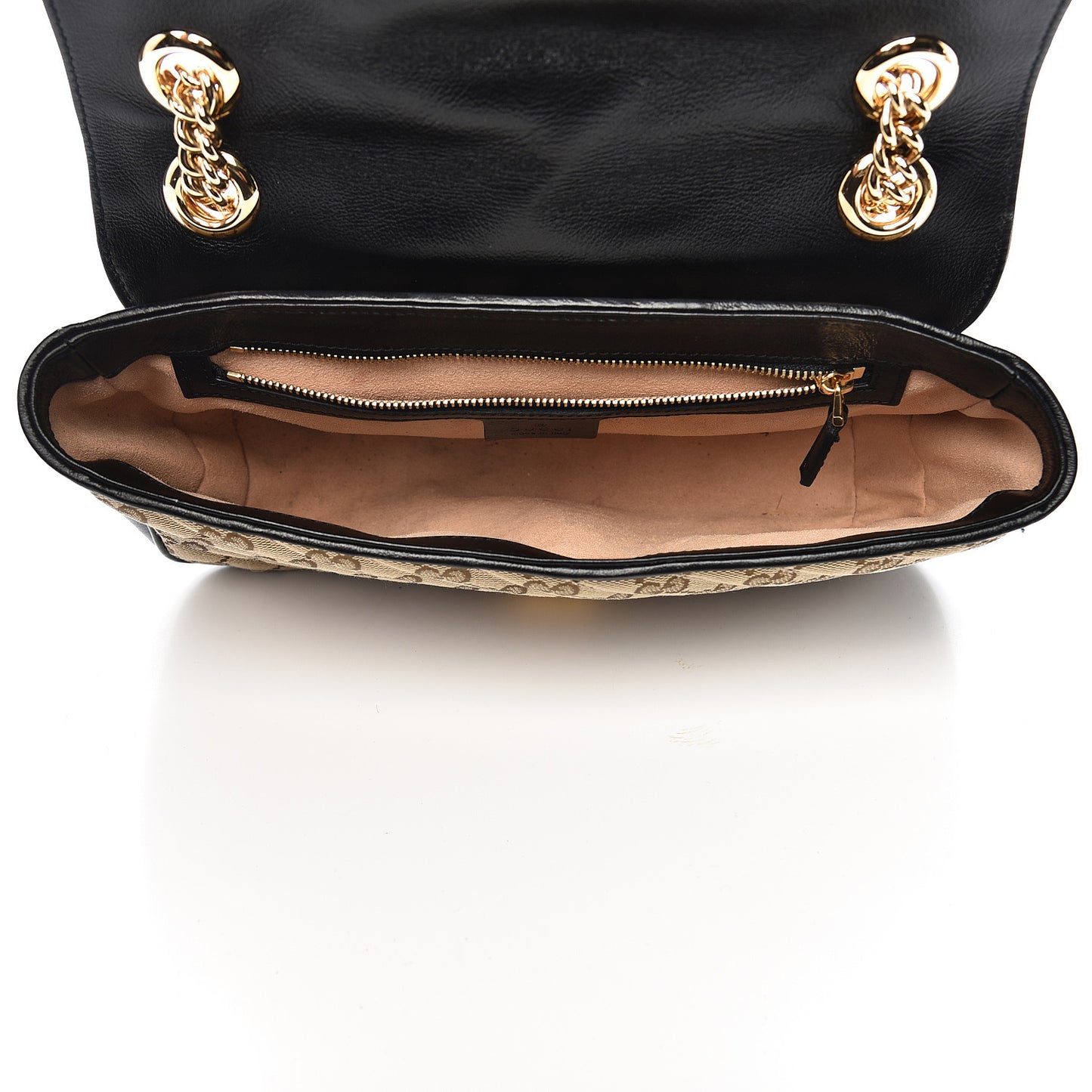 Monogram Matelasse Diagonal Small GG Marmont Shoulder Bag Beige Black