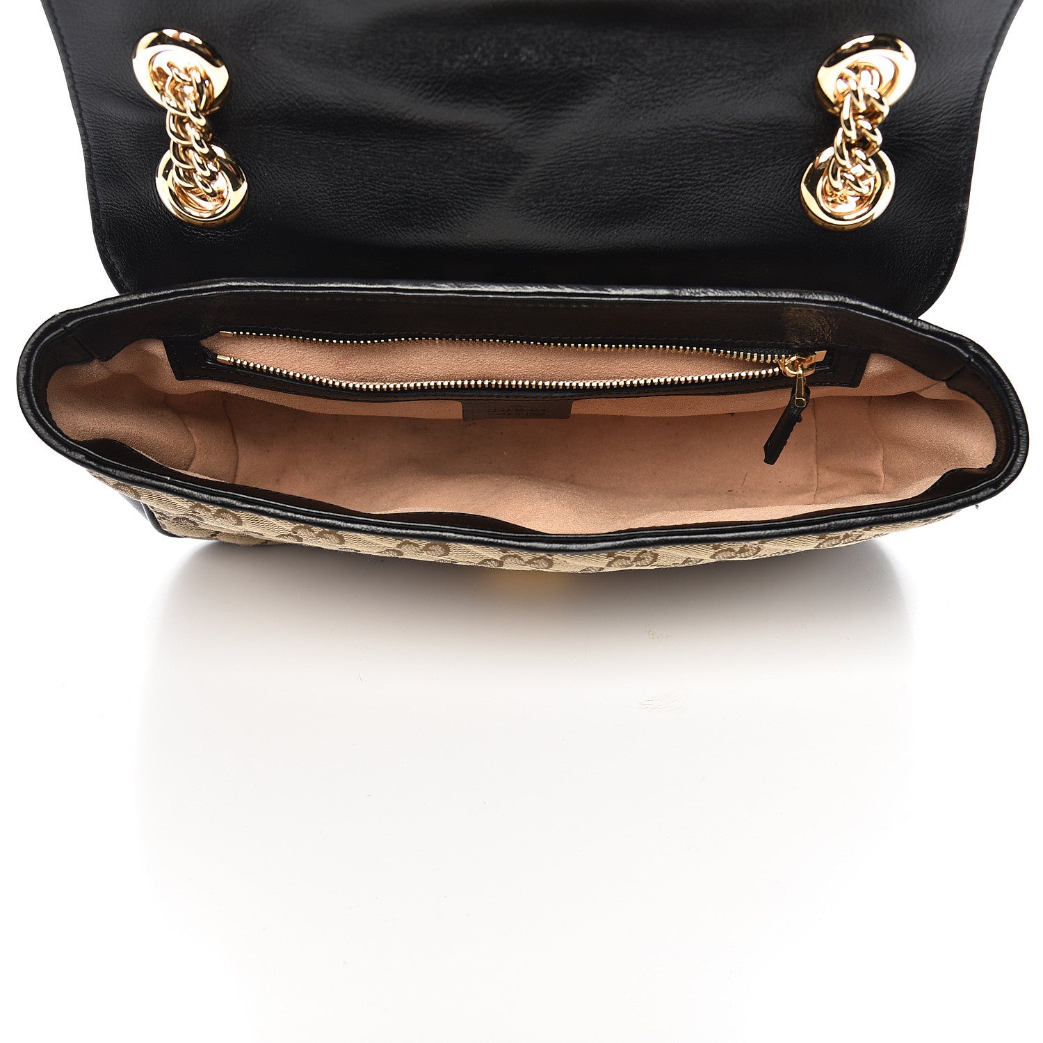 Gucci Monogram Matelasse Diagonal Small GG Marmont Shoulder Bag Beige Black 5 of 14