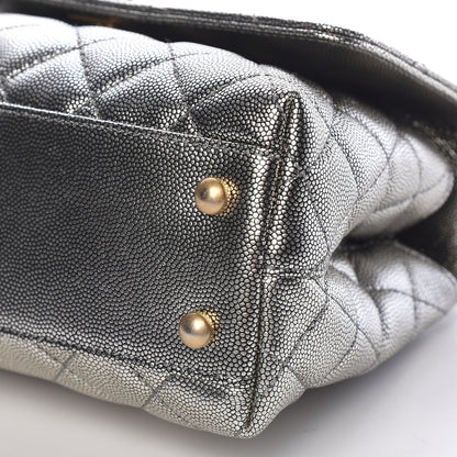 Chanel Metallic Caviar Quilted Mini Coco Handle Flap Silver 10 of 10
