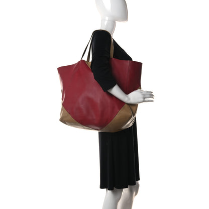 Celine Lambskin Horizontal Bi-Color Coeur Cabas Raspberry Butter 2 of 9