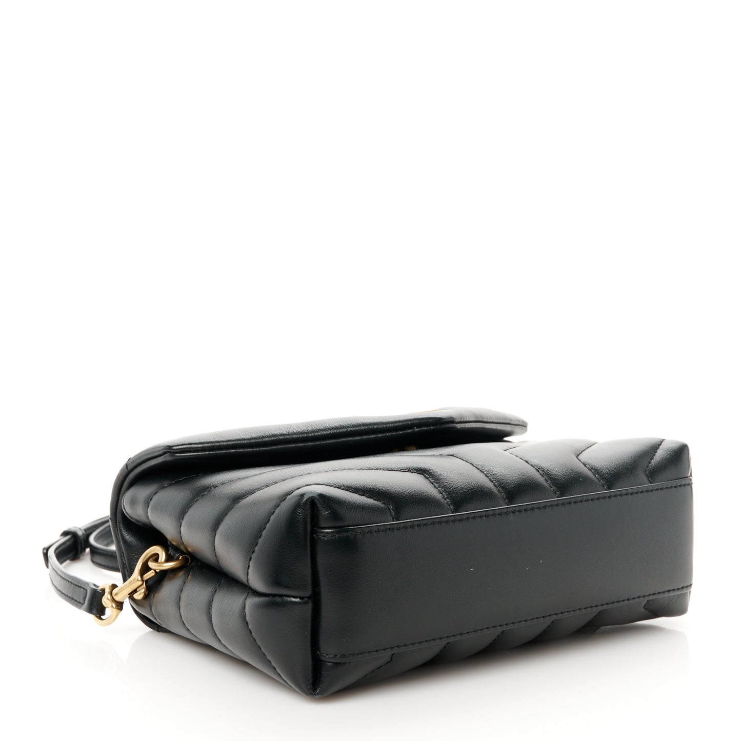 Calfskin Y Quilted Monogram Toy Loulou Crossbody Bag Black