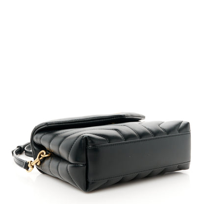 Saint Laurent Calfskin Y Quilted Monogram Toy Loulou Crossbody Bag Black 4 of 12