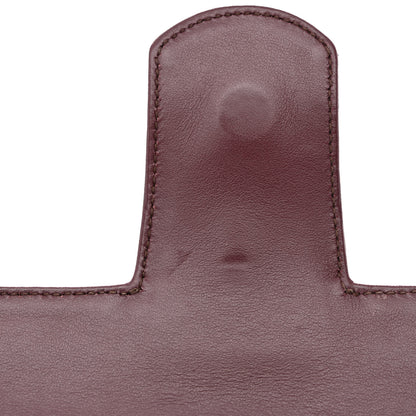 Salvatore Ferragamo Calfskin Thalia Flap Shoulder Bag Wine 12 of 12