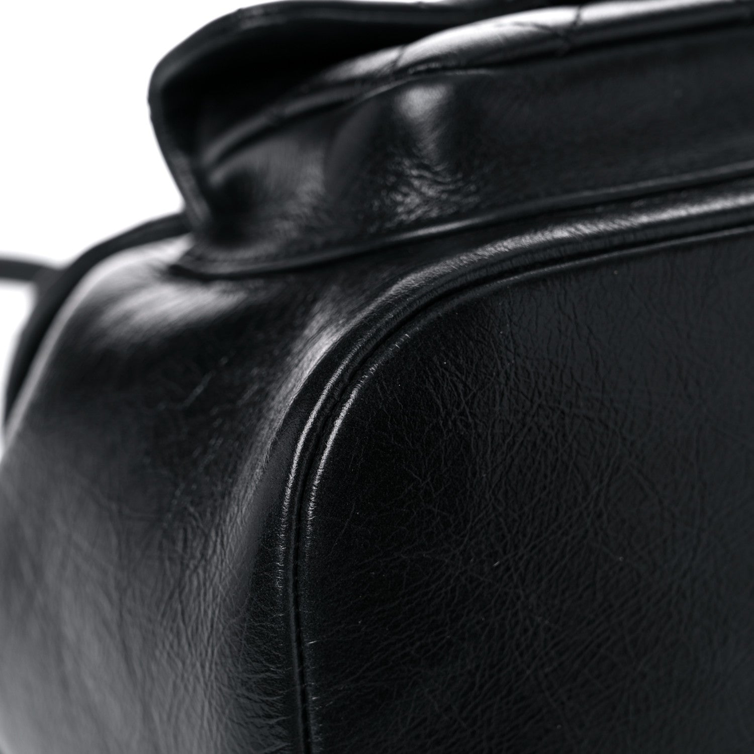 Chanel Glazed Aged Calfskin Quilted Small Duma Drawstring Backpack Black 5 of 12