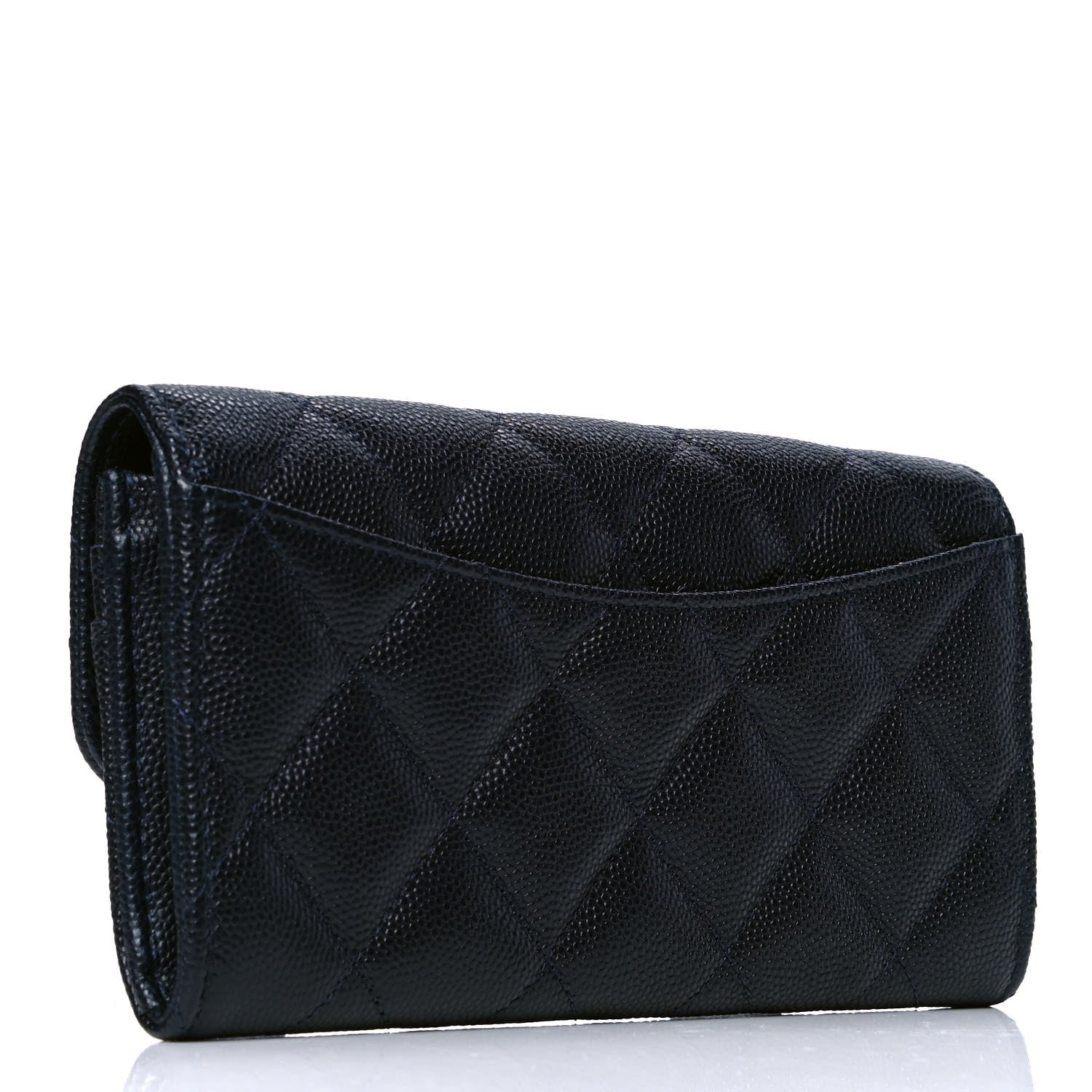Chanel Caviar Quilted Medium Flap Wallet Navy 2 of 5