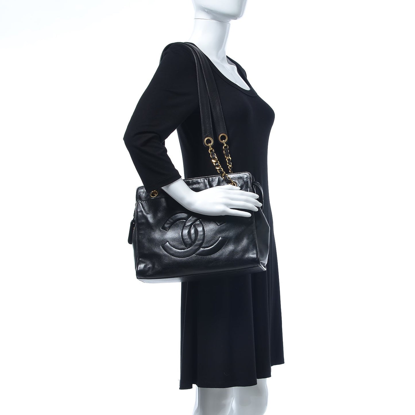 Lambskin CC Shoulder Bag Black