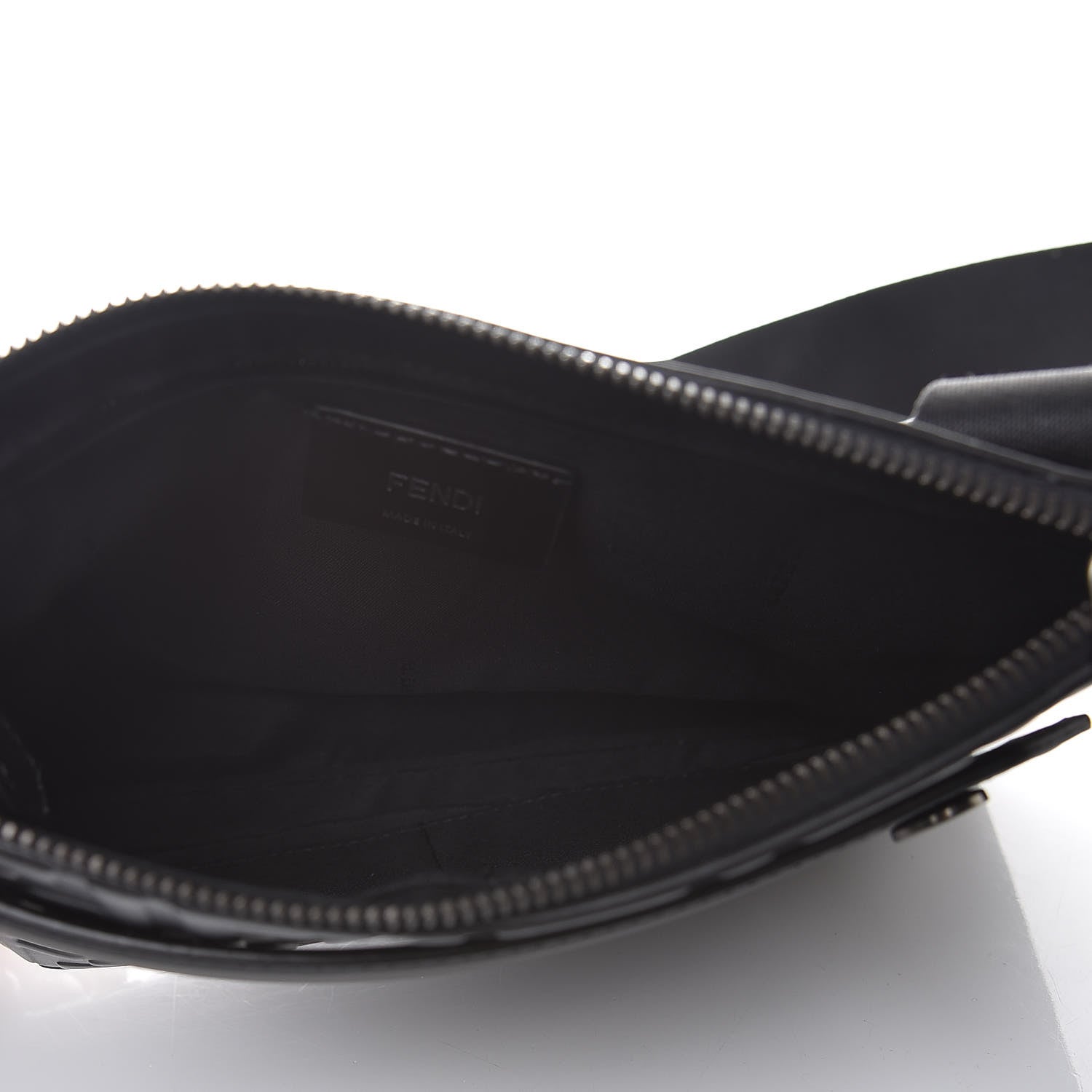 Fendi Vitello Century FF 1974 Embossed Messenger Black 5 of 7