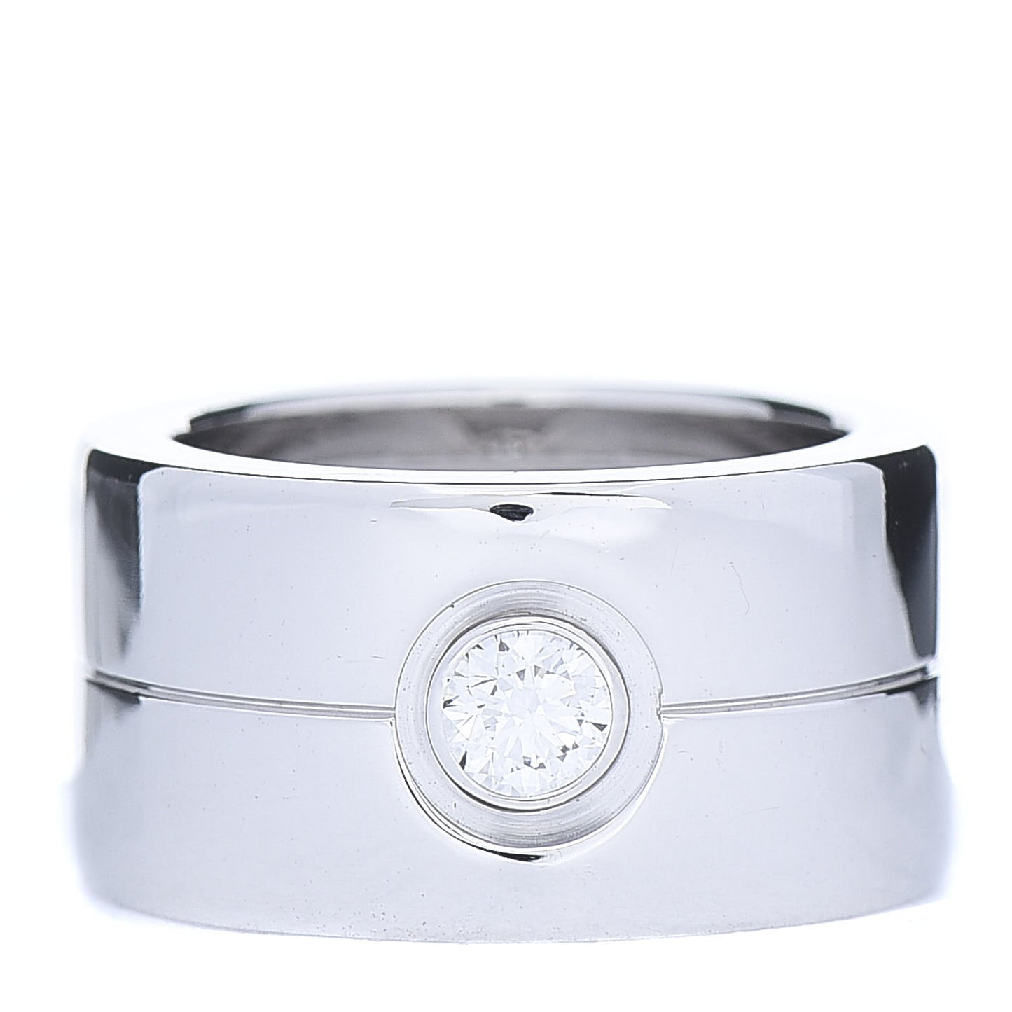 18K White Gold Diamond 11mm Wide LOVE Ring 49 4.75