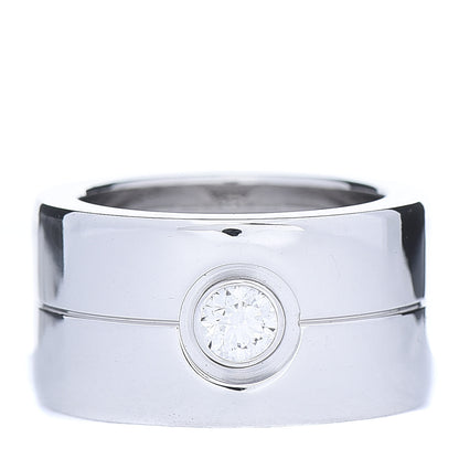 Cartier 18K White Gold Diamond 11mm Wide LOVE Ring 49 4.75 1 of 5