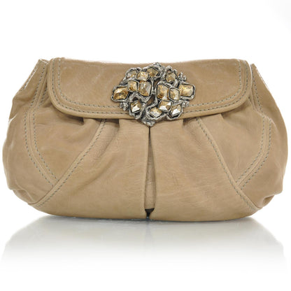 Miu Miu Wrinkled Leather Clutch Pink 1 of 9