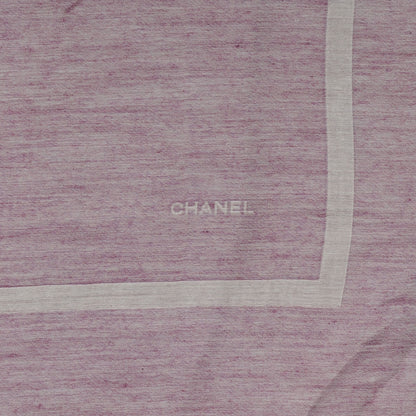 Chanel Cashmere Silk Spirograph Scarf Shawl Purple White 3 of 5