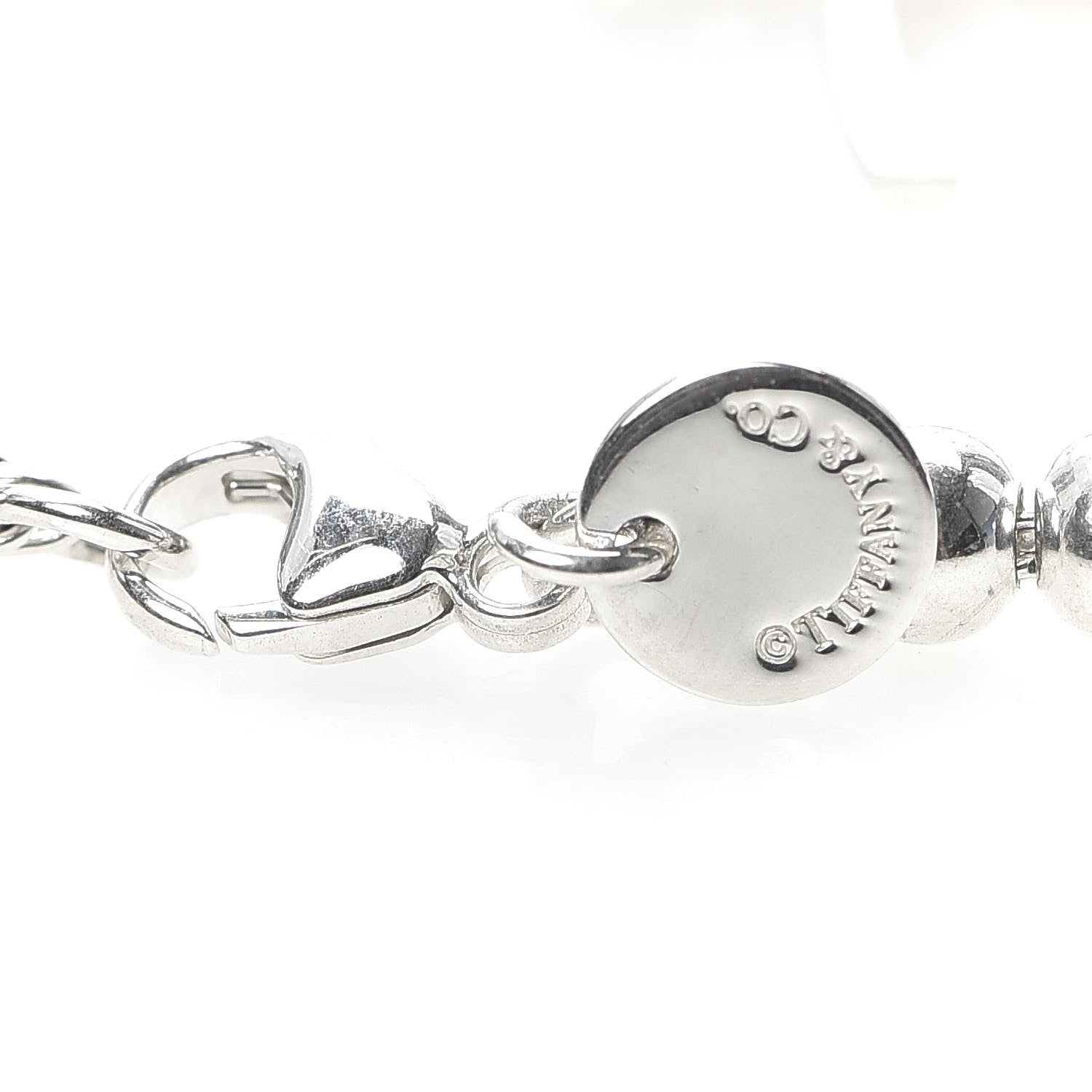 Tiffany Sterling Silver 4mm Bow Bead Bracelet 5 of 5