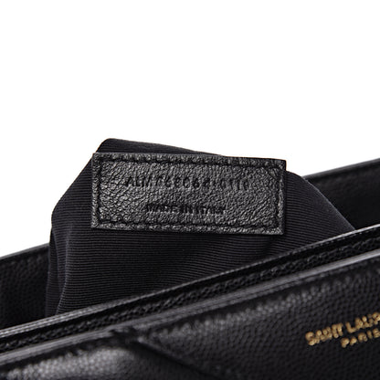 Saint Laurent Grain De Poudre Matelasse Chevron Medium Tribeca Shopping Bag Black 7 of 9
