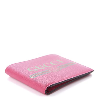 Gucci Grained Calfskin Logo Bi-Fold Wallet Box Pink Green 4 of 7