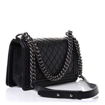 Chanel Lambskin Quilted Medium Boy Flap Black 3 of 11